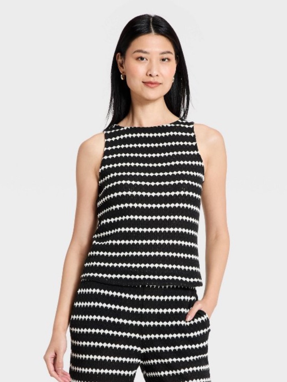 Women's Textured Tank Top - A New Day™
Black/Cream XXL
